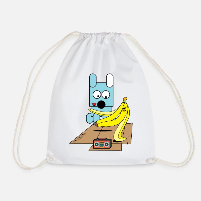 Bananen-Boogie-Welpe - Turnbeutel - Weiß