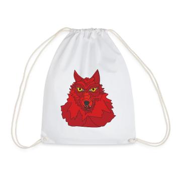 Loup rouge - Sac de sport léger - blanc - Devant