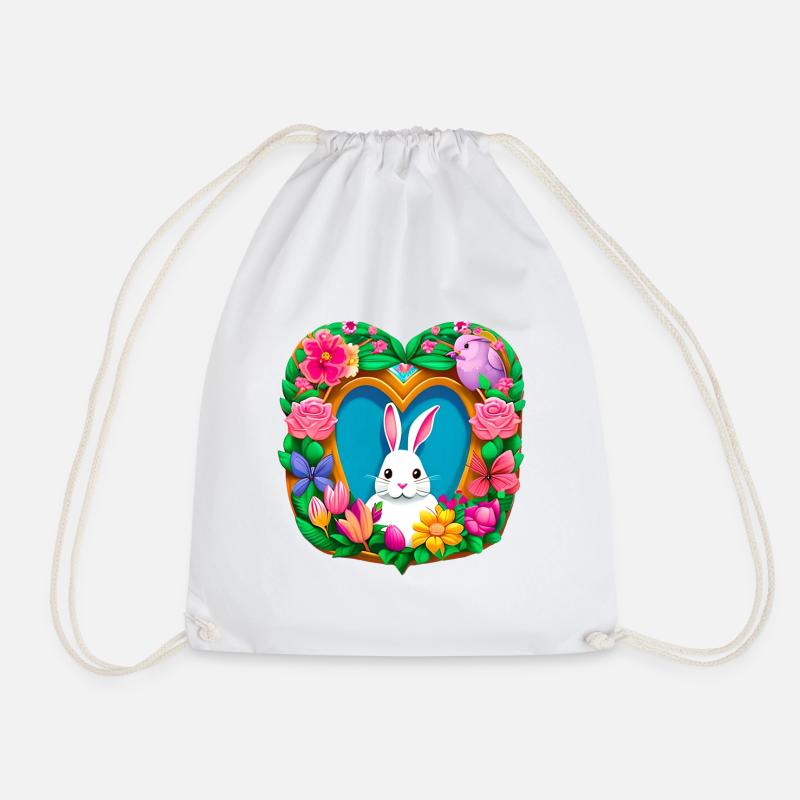 Bluem Easter Bunny - Drawstring Bag - white