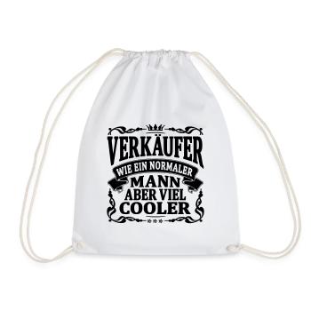 verkäufer aber viel cooler - Turnbeutel - Weiß - Vorne