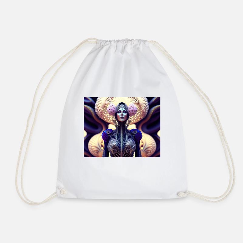 Biomorph Woman - Drawstring Bag - white