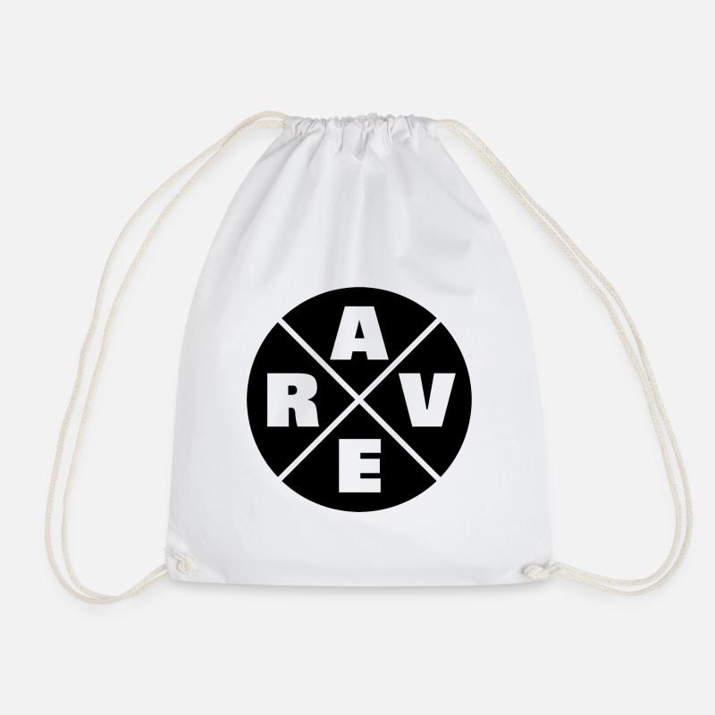 Techno - techno music - rave - raver - Drawstring Bag - white