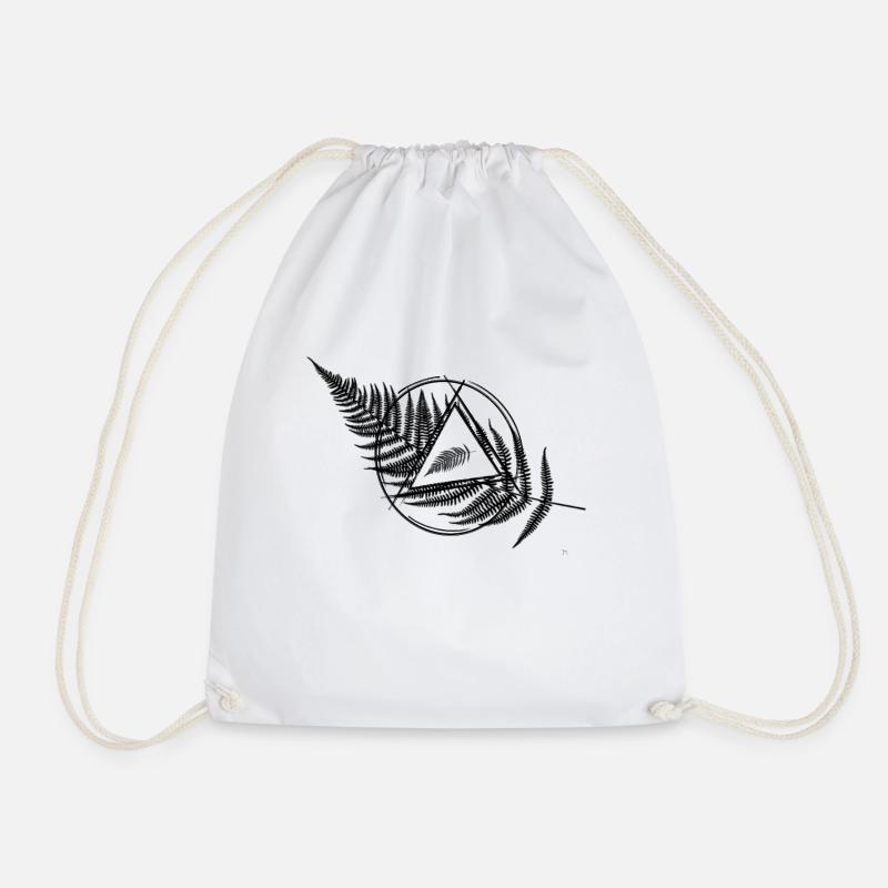 Farn - Hipsterdesign - Turnbeutel - Weiß