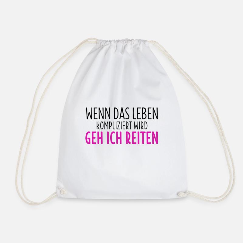 Pferdesprüche TShirt Pferd Reitersprüche Geschenk - Turnbeutel - Weiß