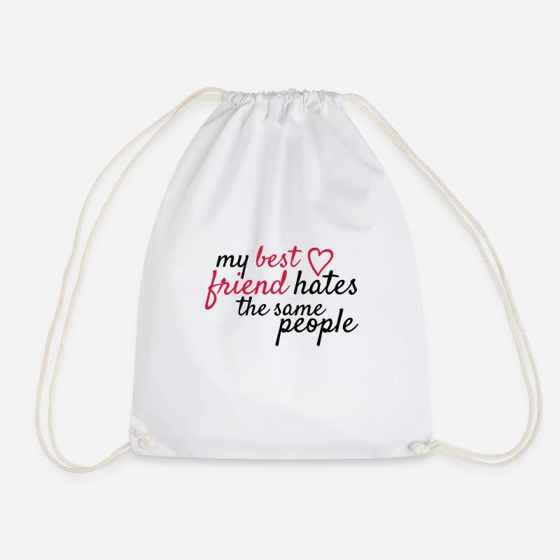 Best friend - Drawstring Bag - white
