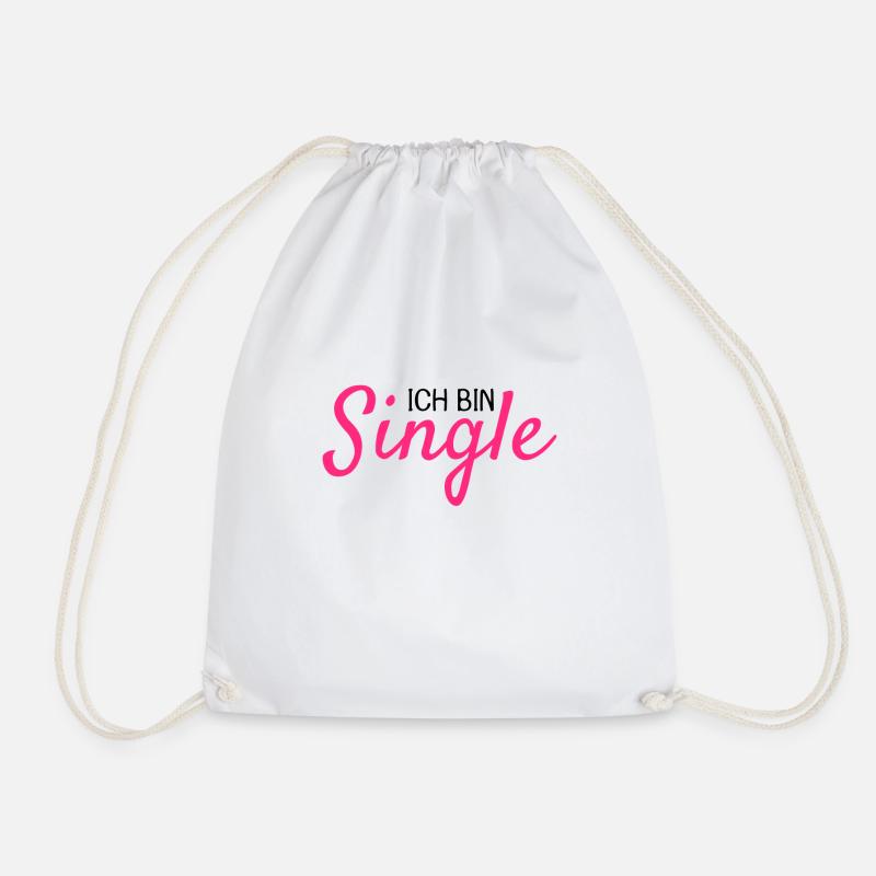 Ich bin Single - Turnbeutel - Weiß
