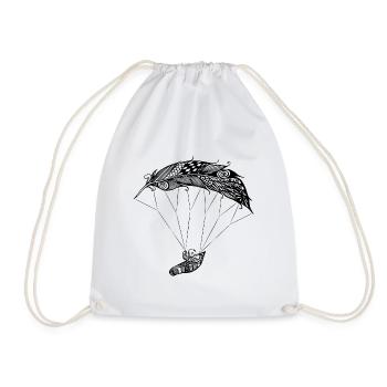 Paraglider feather feather light paraglider - Drawstring Bag - white - Front