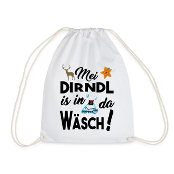 Dirndl Damen - Dirndl in da Wäsch - Turnbeutel - Weiß - Vorne
