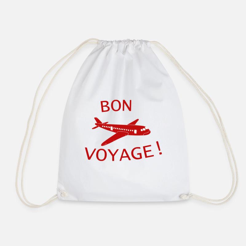 Rotes Flugzeug Bon Voyage Illustration - Turnbeutel - Weiß