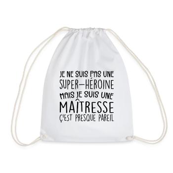 maîtresse humour maitresse d'école cadeau - Sac de sport léger - blanc - Devant