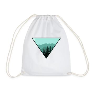 Tree Woodland Triangle Gift - Drawstring Bag - white - Front