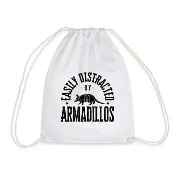 Easily distracted by Armadillos - Turnbeutel - Weiß - Vorne