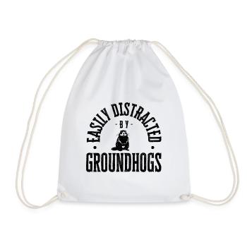 Easily distracted by groundhogs - Turnbeutel - Weiß - Vorne
