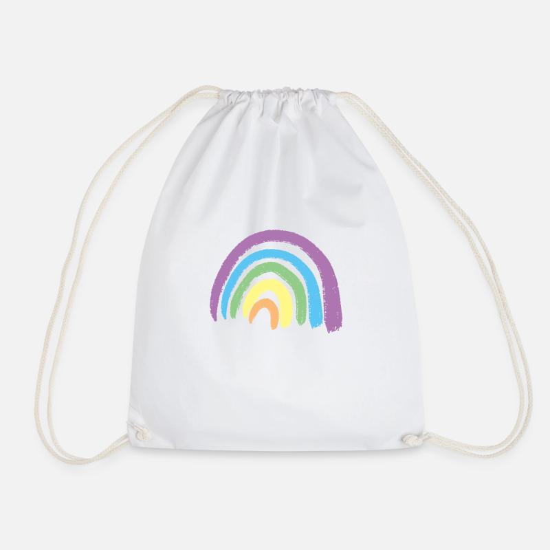 RAINBOW - RAINBOW - RAINBOW COLORS - Drawstring Bag - white