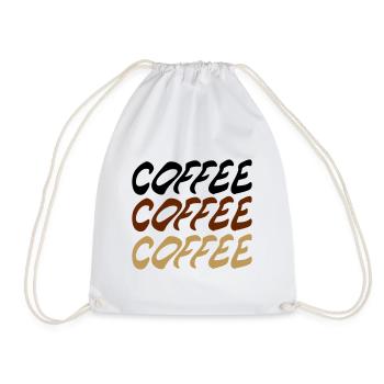 Coffee lettering - Drawstring Bag - white - Front