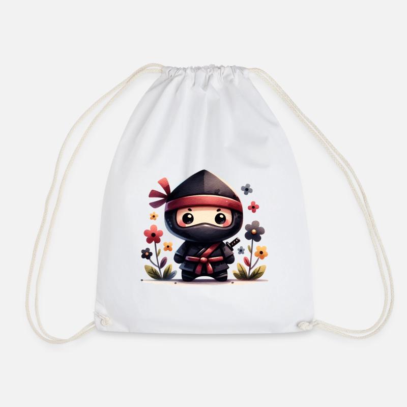 Ninja - Drawstring Bag - white
