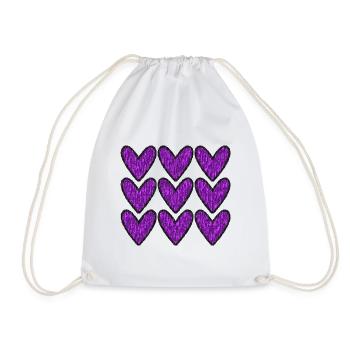 HEART. DAD. MOM. Bachelorette party. BEBE. CHILD. HEART. FEAST - Drawstring Bag - white - Front