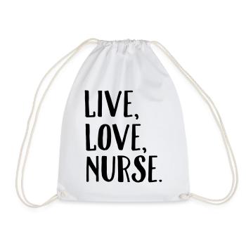 Live, Love, Nurse. - Sac de sport léger - blanc - Devant