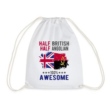 Half British Half Angolier - Drawstring Bag - white - Front