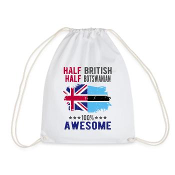 Half British Half Batswana - Drawstring Bag - white - Front