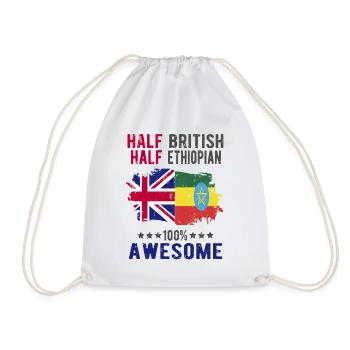 Moitié britannique moitié éthiopien - Sac de sport léger - blanc - Devant