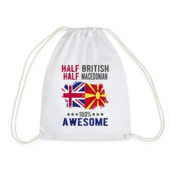 Moitié britannique moitié macédonien - Sac de sport léger - blanc - Devant
