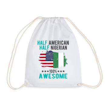 Halb Amerikaner Halb Nigerianer - Turnbeutel - Weiß - Vorne