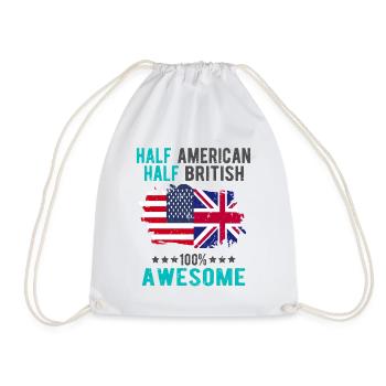 Halb Amerikaner Halb Britisch - Turnbeutel - Weiß - Vorne