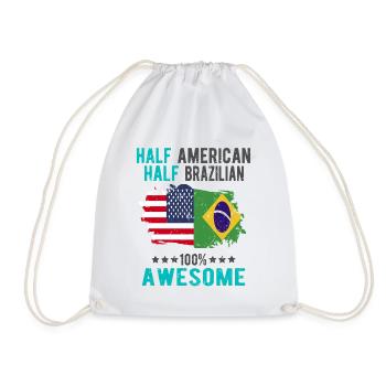 Halb Amerikaner Halb Brasilianer - Turnbeutel - Weiß - Vorne