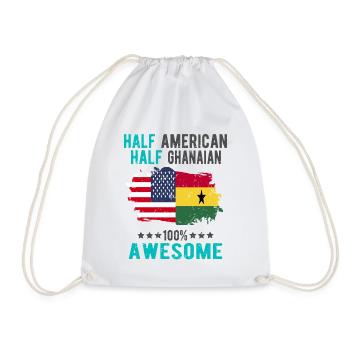 Halb Amerikaner Halb Ghanese - Turnbeutel - Weiß - Vorne