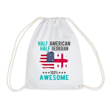 Moitié américain moitié géorgien - Sac de sport léger - blanc - Devant