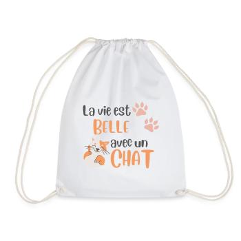 chat orange mignon - Sac de sport léger - blanc - Devant