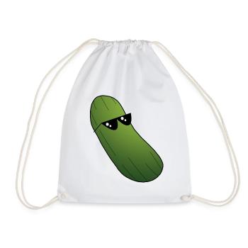 Cucumber with Sunglasses Cucumber Vegetable Garden Coole - Drawstring Bag - white - Front