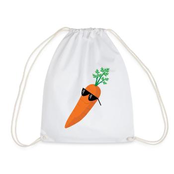 Carrot Sunglasses Carrot Carrot Beet Vegetables - Drawstring Bag - white - Front