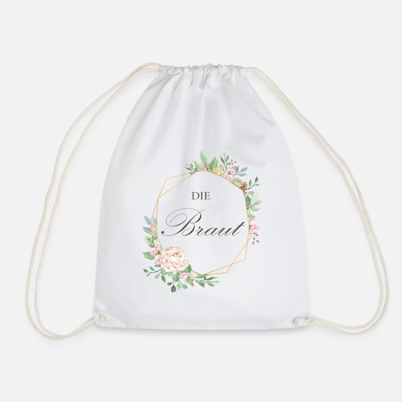 Die Braut - Boho Hochzeit JGA Heirat - Turnbeutel - Weiß