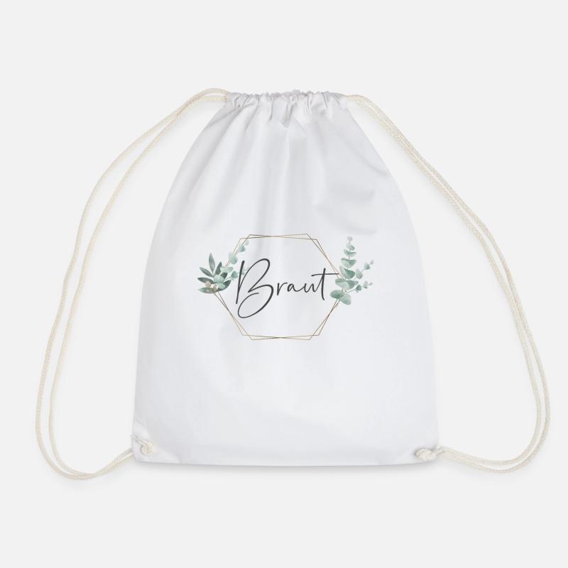 Braut Boho Bride JGA - Drawstring Bag - white