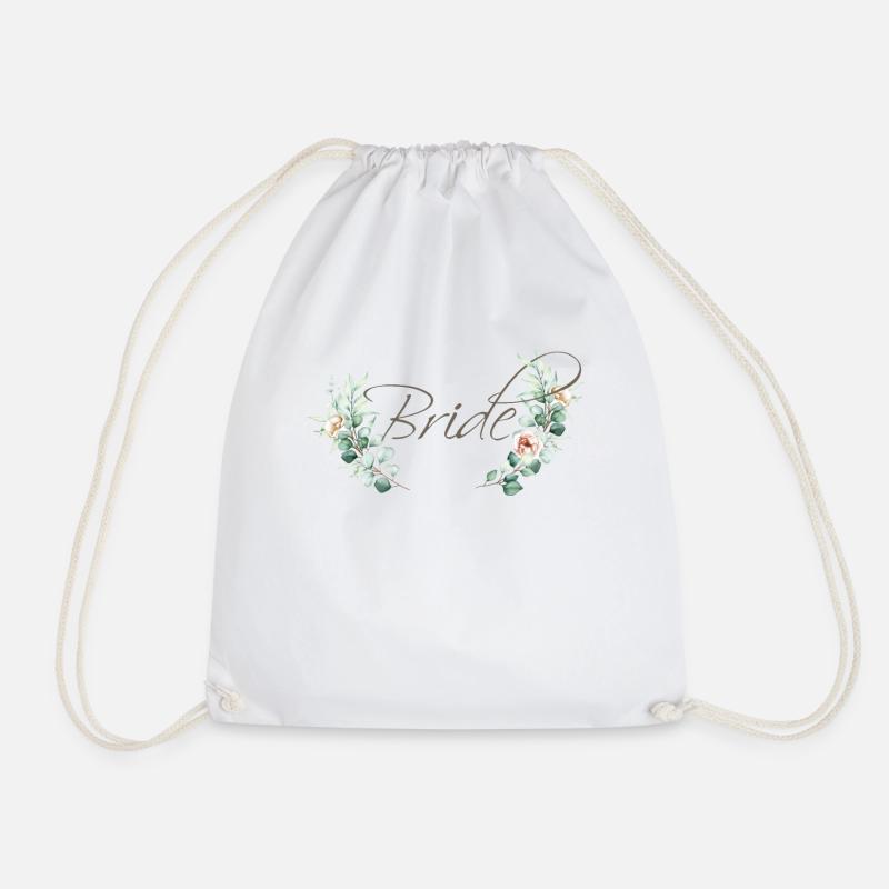 Bride Eucalyptus JGA - Drawstring Bag - white