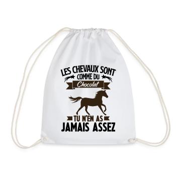 Les chevaux sont comme du chocolat - Sac de sport léger - blanc - Devant