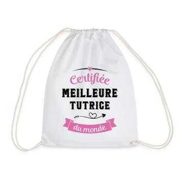 Certifiée meilleure tutrice du monde - Sac de sport léger - blanc - Devant