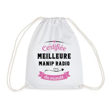 Certifiée meilleure manip radio du monde - Sac de sport léger - blanc - Devant