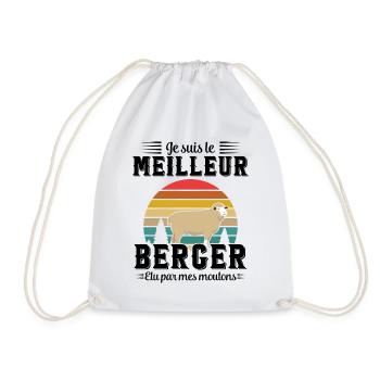 Berger élu par les moutons cadeau humour - Sac de sport léger - blanc - Devant