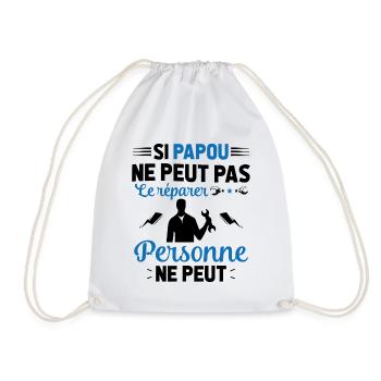 Si Papou Ne Peut Pas Le Réparer Personne Ne Peut - Sac de sport léger - blanc - Devant