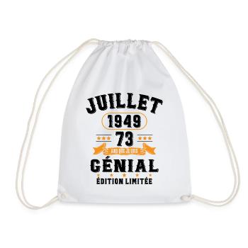 73 Ans Anniversaire Vintage Né(e) en Juillet 1949 - Sac de sport léger - blanc - Devant