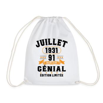 91 Ans Anniversaire Vintage Né(e) en Juillet 1931 - Sac de sport léger - blanc - Devant