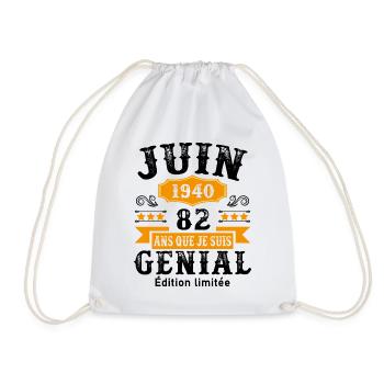 82 Ans Anniversaire Vintage Né(e) en Juin 1940 - Sac de sport léger - blanc - Devant