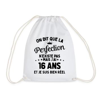 J'ai 16 Ans et je suis bien réel - perfection - Sac de sport léger - blanc - Devant