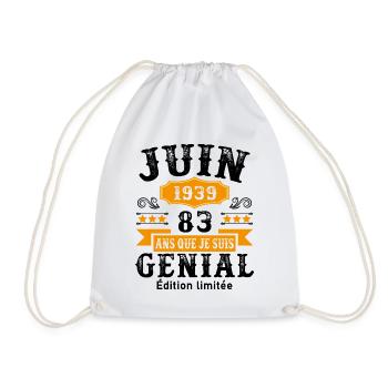 83 Ans Anniversaire Vintage Né(e) en Juin 1939 - Sac de sport léger - blanc - Devant