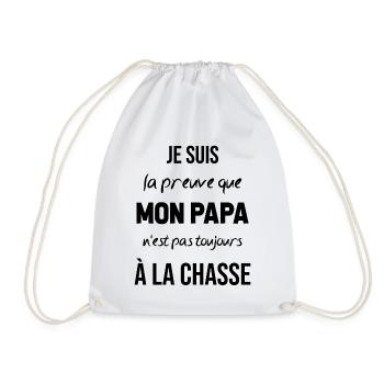 La preuve que mon papa pas toujours chasse - Sac de sport léger - blanc - Devant