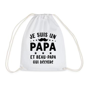 je suis un Papa et un Beau-Papa qui déchire - Sac de sport léger - blanc - Devant