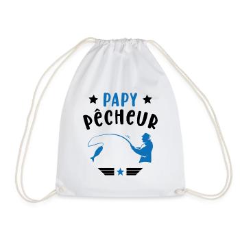 Papy Pêcheur Humour Fête des Grands Pères Noël - Sac de sport léger - blanc - Devant